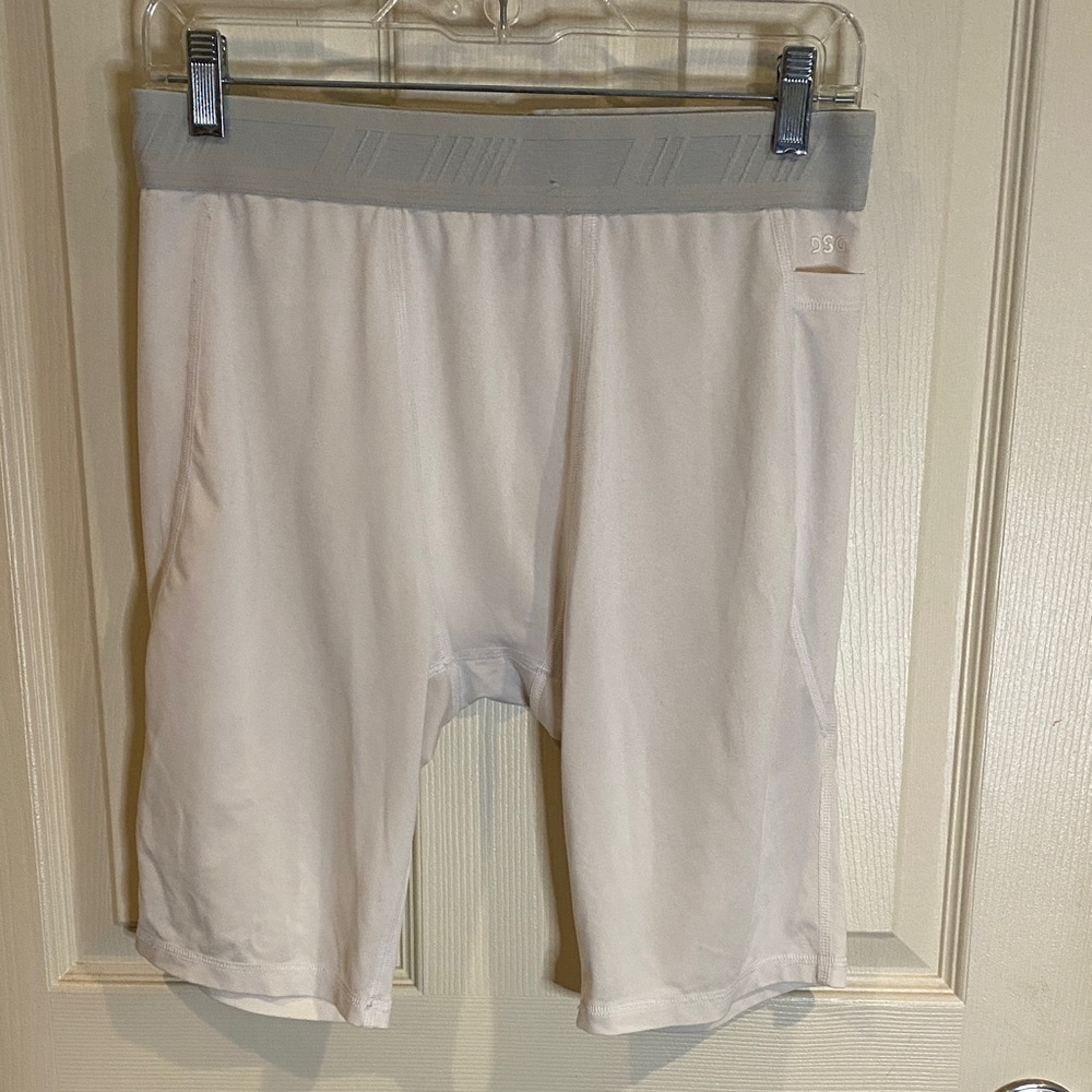 DSG White and Gray Compression Sports Shorts Size L
